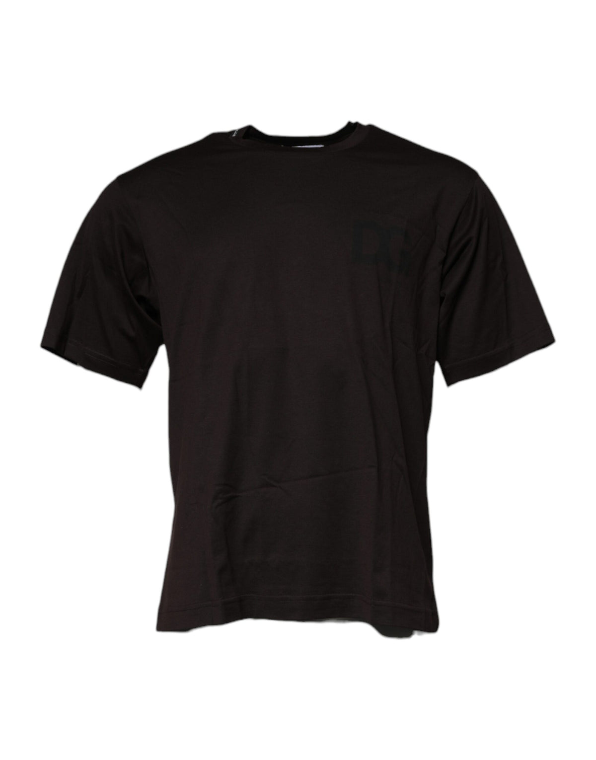 T-shirt en coton à col rond avec logo brun foncé de Dolce &amp; Gabbana