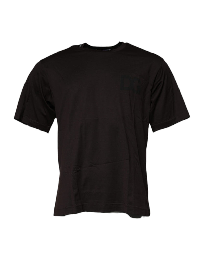 Dolce &amp; Gabbana T-shirt met ronde hals van katoen in donkerbruin met logo