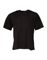 T-shirt en coton à col rond avec logo brun foncé de Dolce &amp; Gabbana