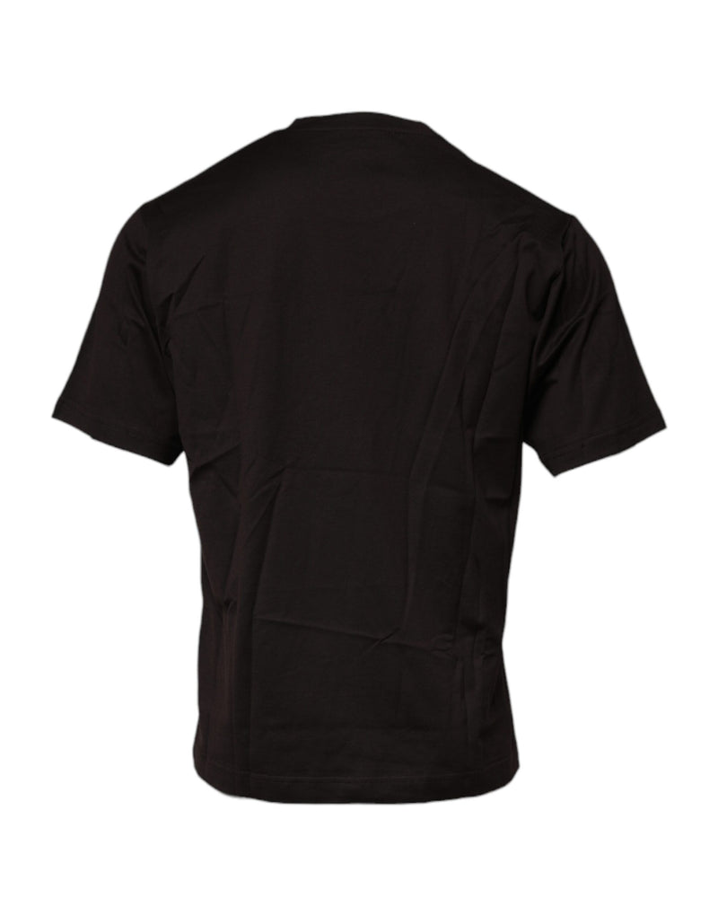Dolce &amp; Gabbana T-shirt met ronde hals van katoen in donkerbruin met logo