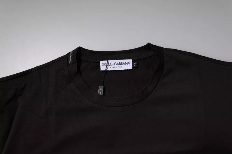 Dolce &amp; Gabbana T-shirt met ronde hals van katoen in donkerbruin met logo
