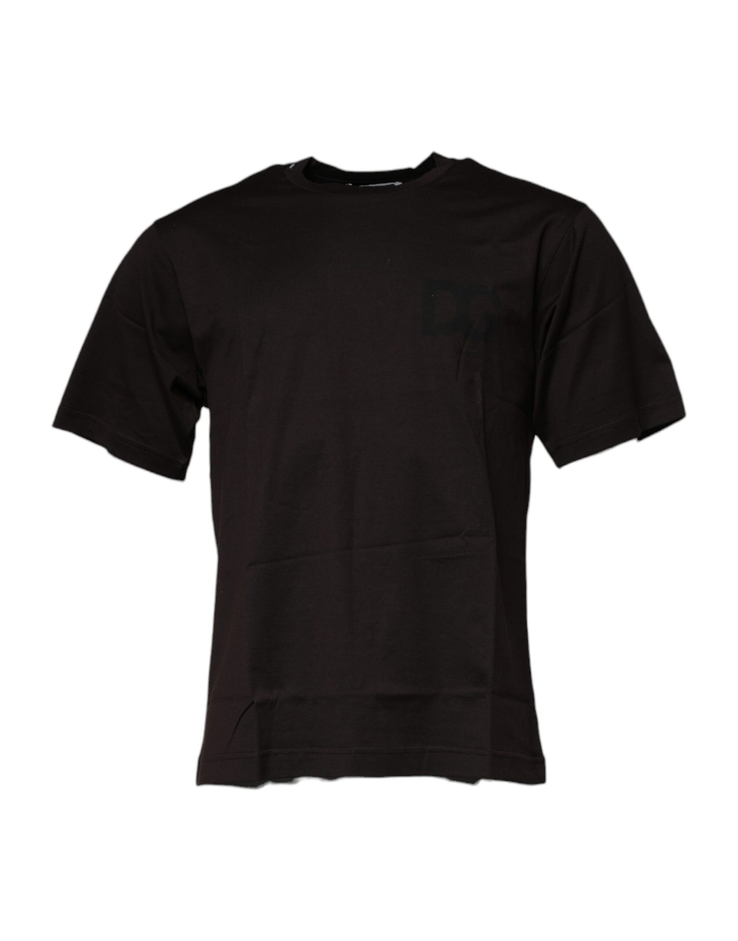 T-shirt en coton à col rond avec logo brun foncé de Dolce &amp; Gabbana