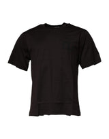 T-shirt en coton à col rond avec logo brun foncé de Dolce &amp; Gabbana