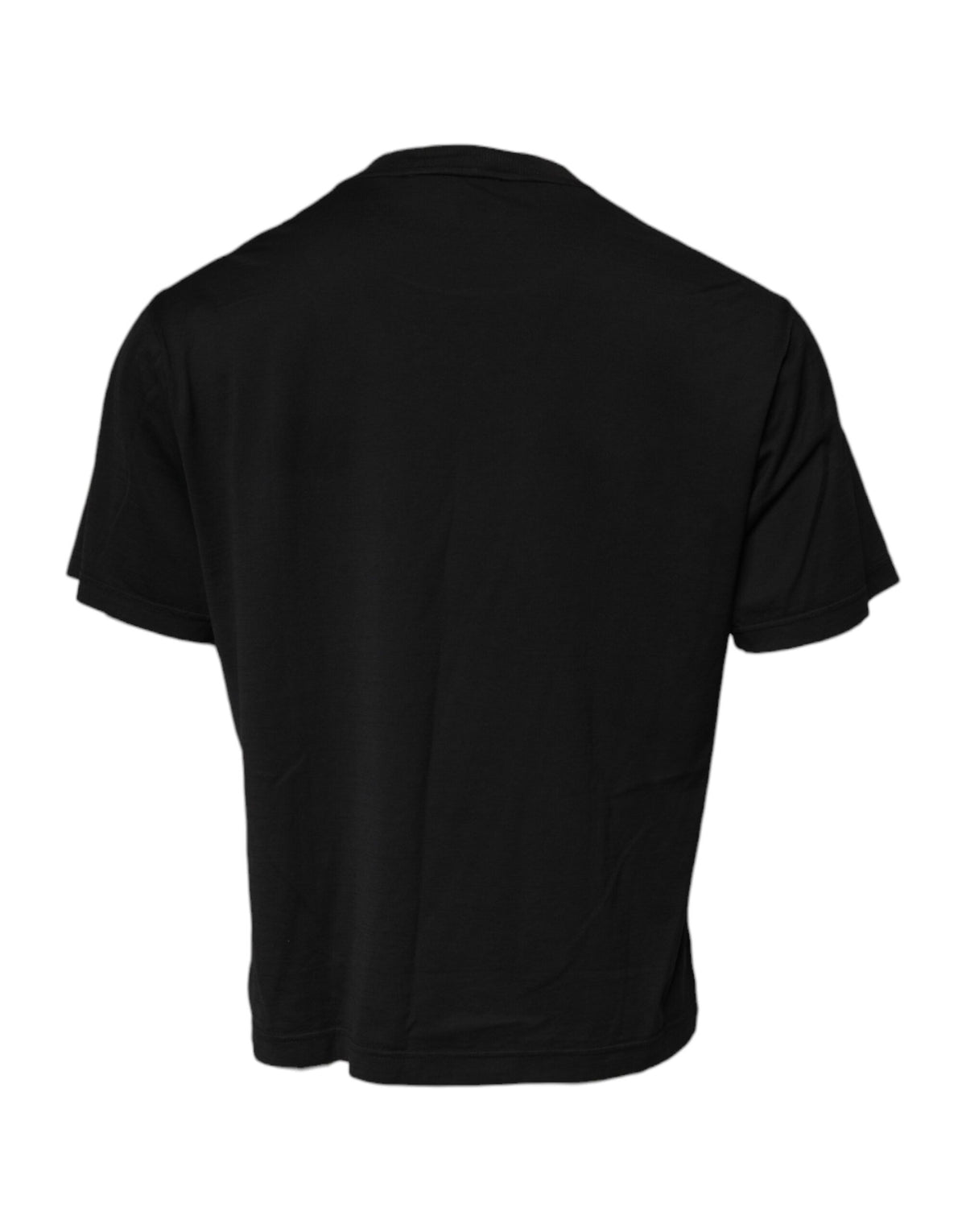 T-shirt à col rond en coton noir avec logo DG de Dolce &amp; Gabbana