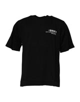 T-shirt en coton à col rond noir avec imprimé léopard Amore de Dolce &amp; Gabbana