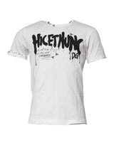 T-shirt en coton à col rond blanc avec imprimé graphique de Dolce &amp; Gabbana