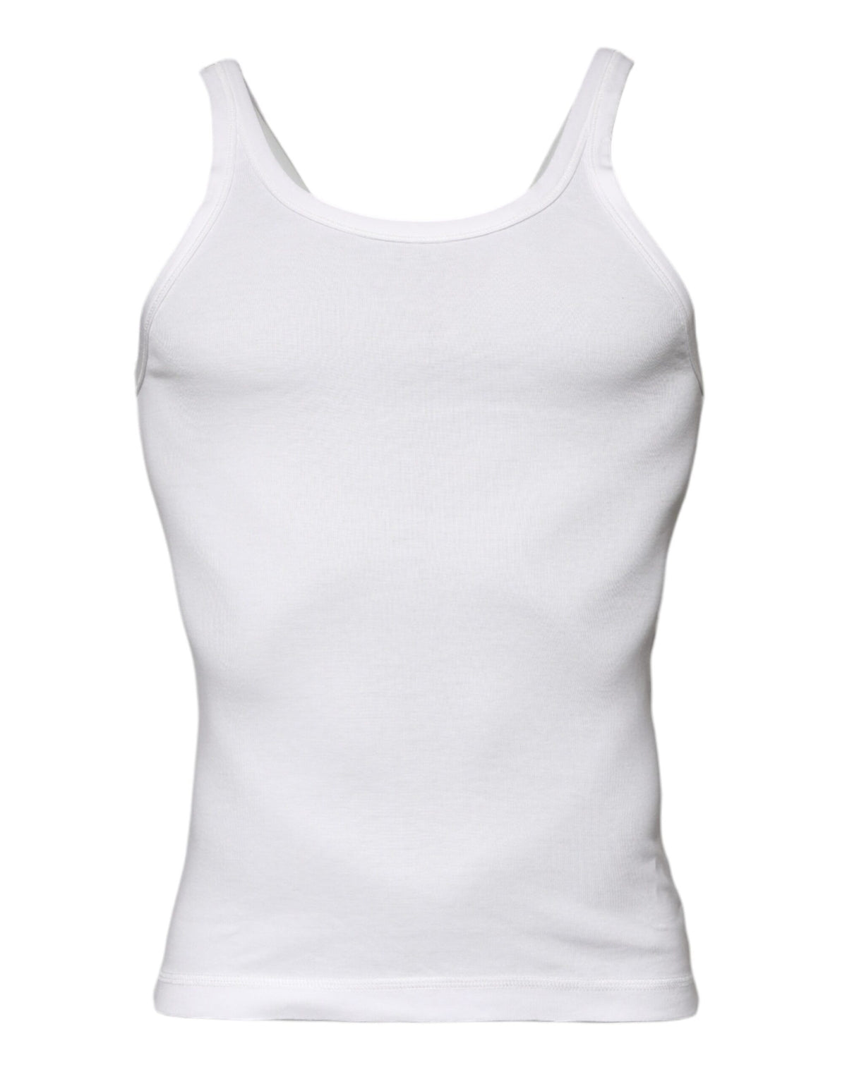 Débardeur Dolce &amp; Gabbana en coton ivoire, sans manches, avec col rond.