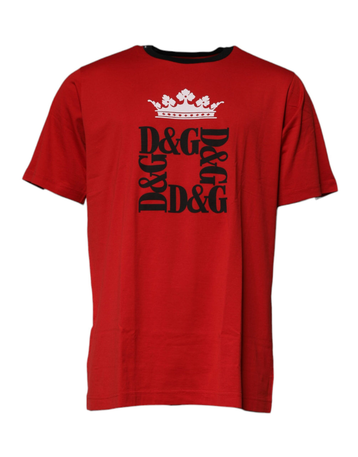 T-shirt en coton à col rond avec logo couronne rouge de Dolce &amp; Gabbana