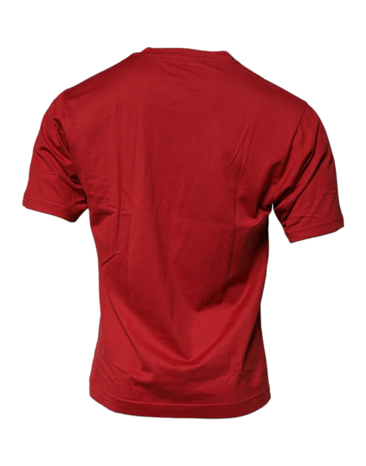 T-shirt en coton à col rond avec logo DG rouge de Dolce &amp; Gabbana