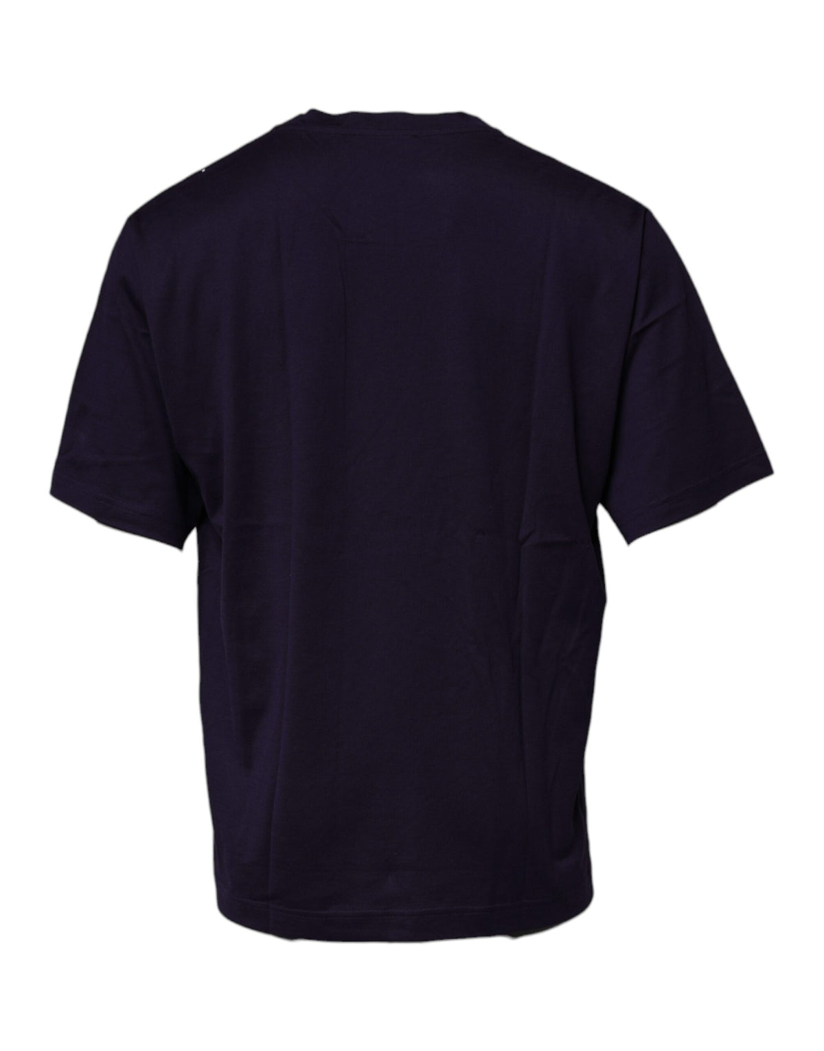 T-shirt à col rond en coton bleu marine avec logo DG de Dolce &amp; Gabbana