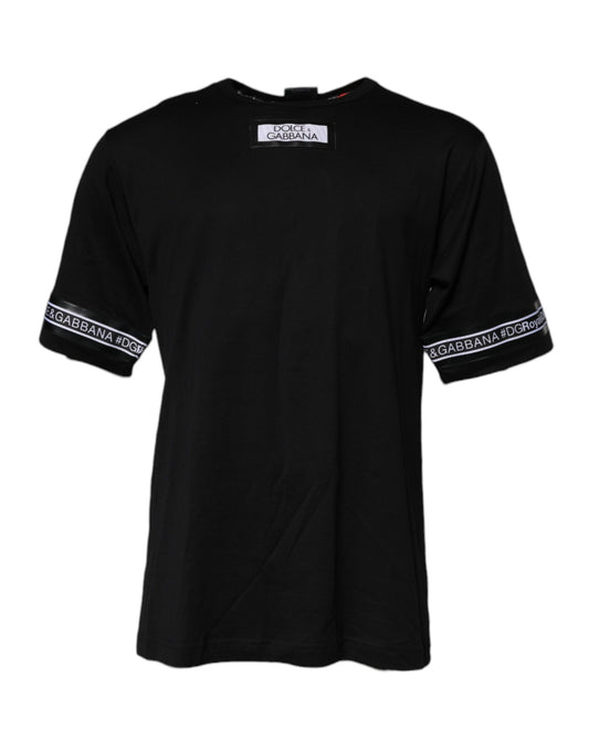 Dolce & Gabbana Black #DGMILLENNIALS Cotton Crew Neck T-shirt