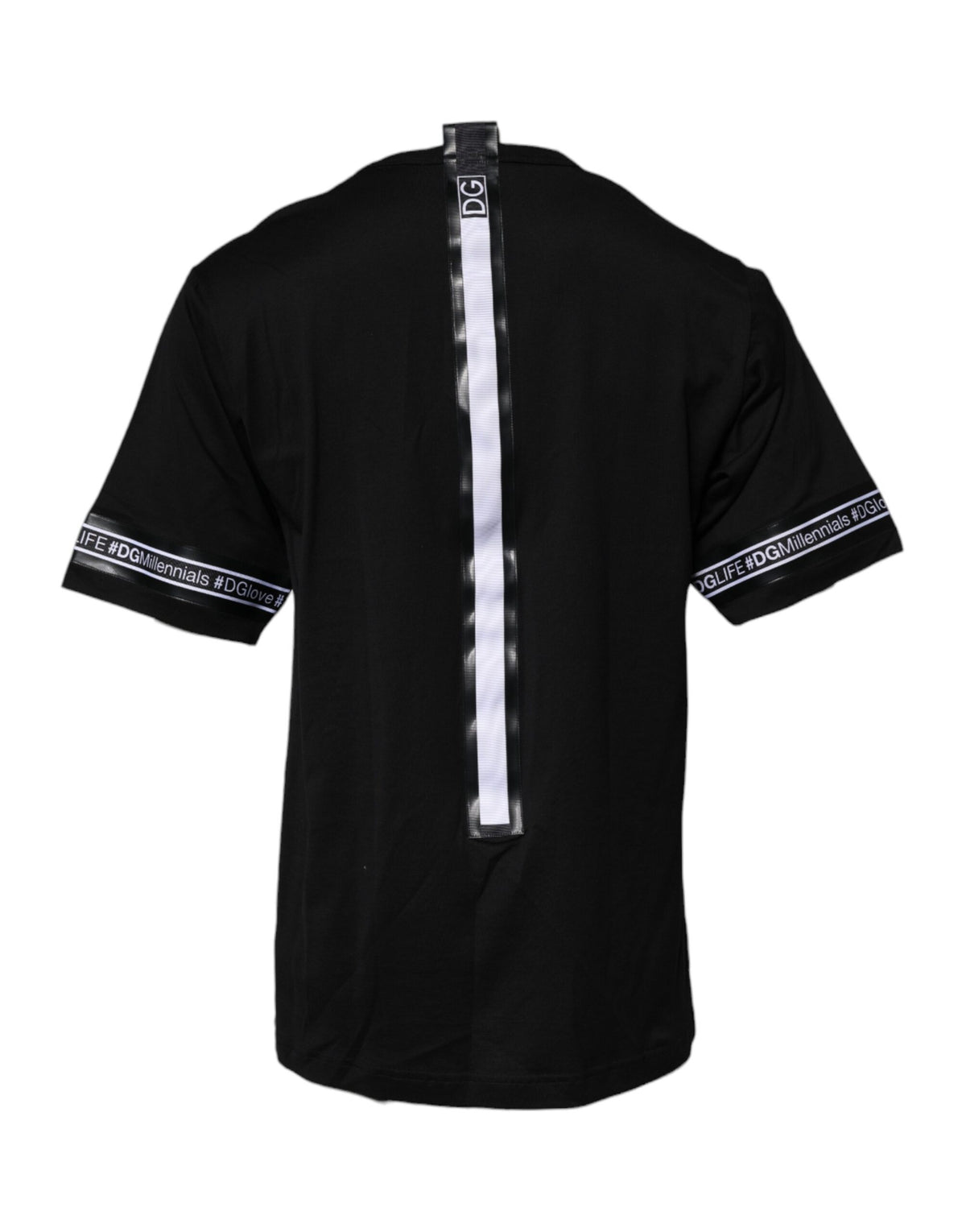 T-shirt Dolce &amp; Gabbana noir en coton à col rond #DGMILLENNIALS