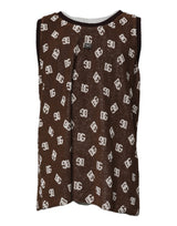 T-shirt en coton à col rond avec logo monogramme brun de Dolce &amp; Gabbana