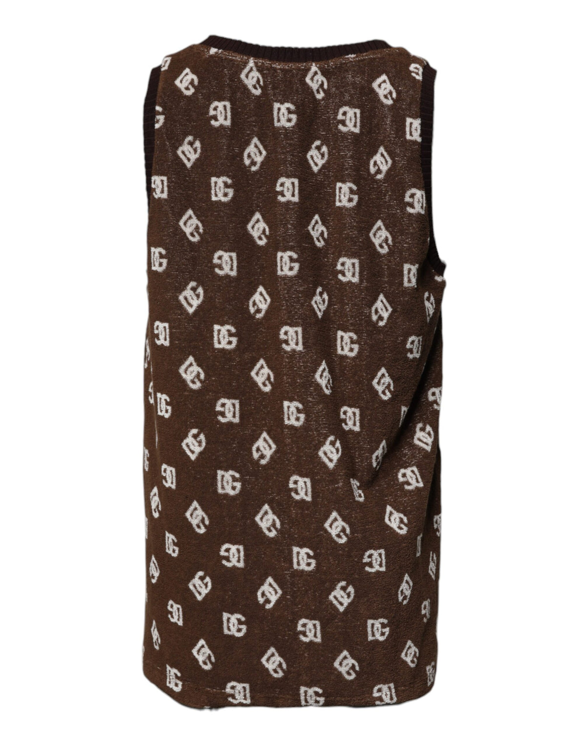 T-shirt en coton à col rond avec logo monogramme brun de Dolce &amp; Gabbana