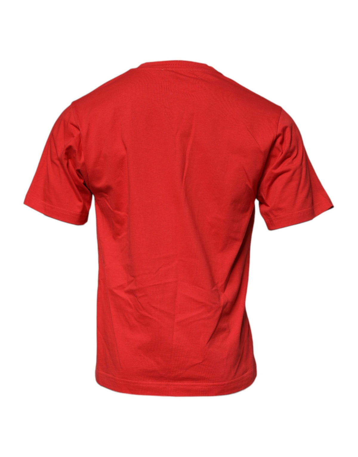 T-shirt en coton à col rond avec patch logo DG rouge de Dolce &amp; Gabbana