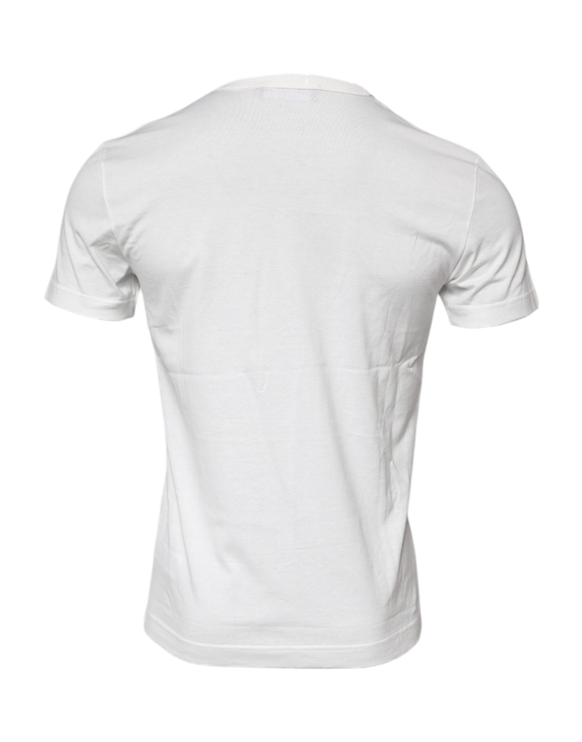 T-shirt blanc en coton à col rond avec logo floral de Dolce &amp; Gabbana