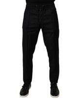 Pantalon de jogging en laine noire Dolce &amp; Gabbana