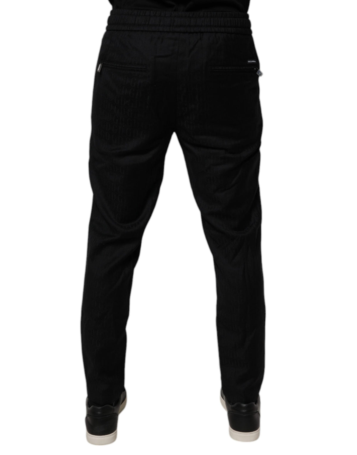 Pantalon de jogging en laine noire Dolce &amp; Gabbana