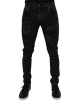 Jean skinny en coton noir délavé pour homme de Dolce &amp; Gabbana