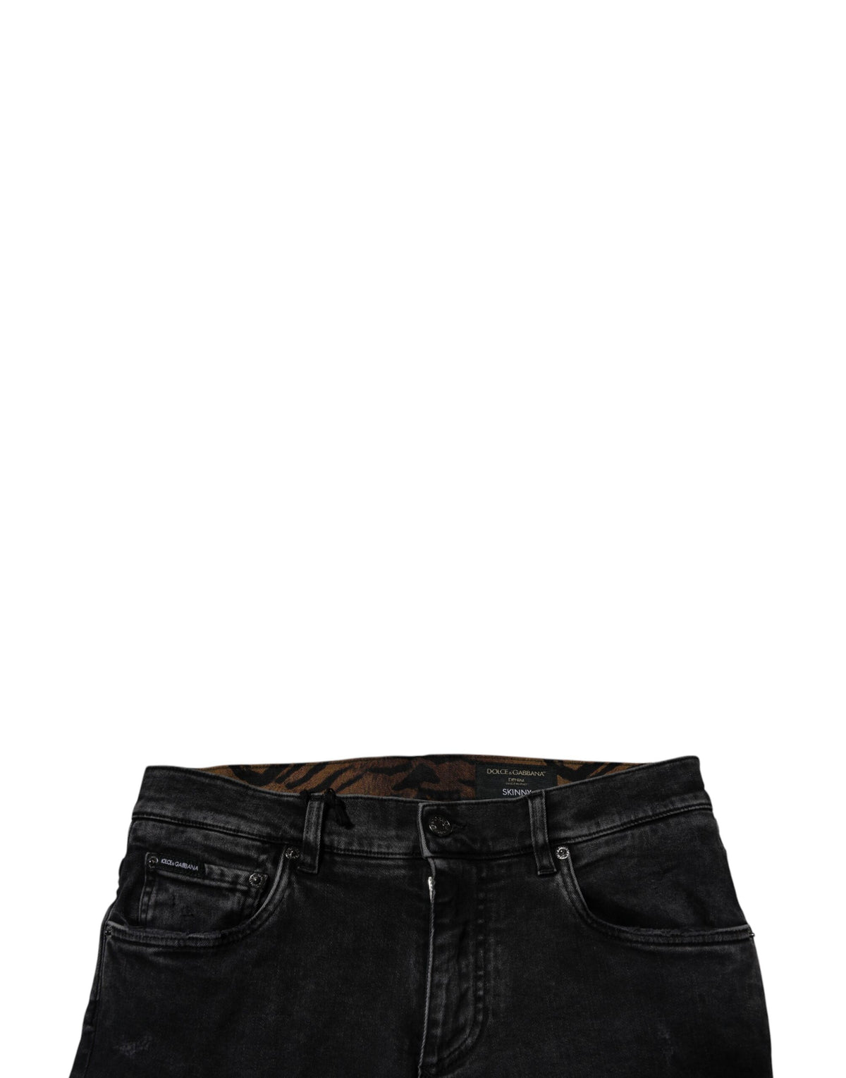 Jean skinny en coton noir délavé pour homme de Dolce &amp; Gabbana