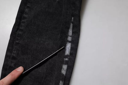 Dolce & Gabbana zwarte, versleten, smalle spijkerbroek van katoen voor heren