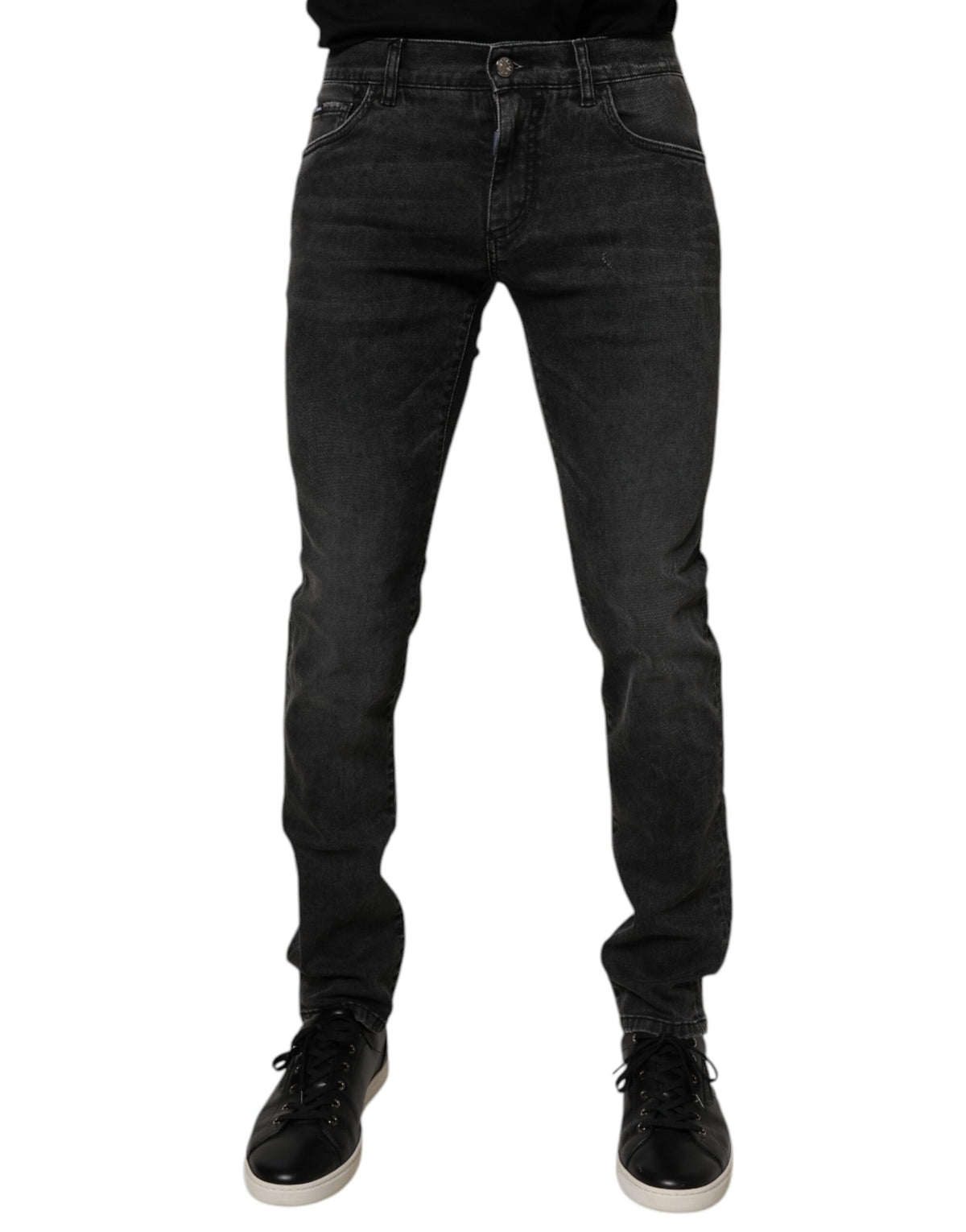 Jean slim en coton noir extensible pour homme de Dolce &amp; Gabbana
