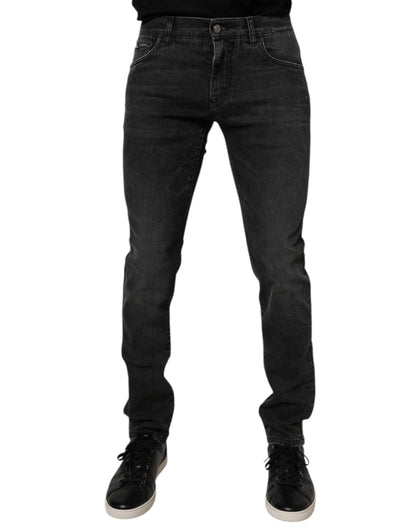 Jean slim en coton noir extensible pour homme de Dolce &amp; Gabbana