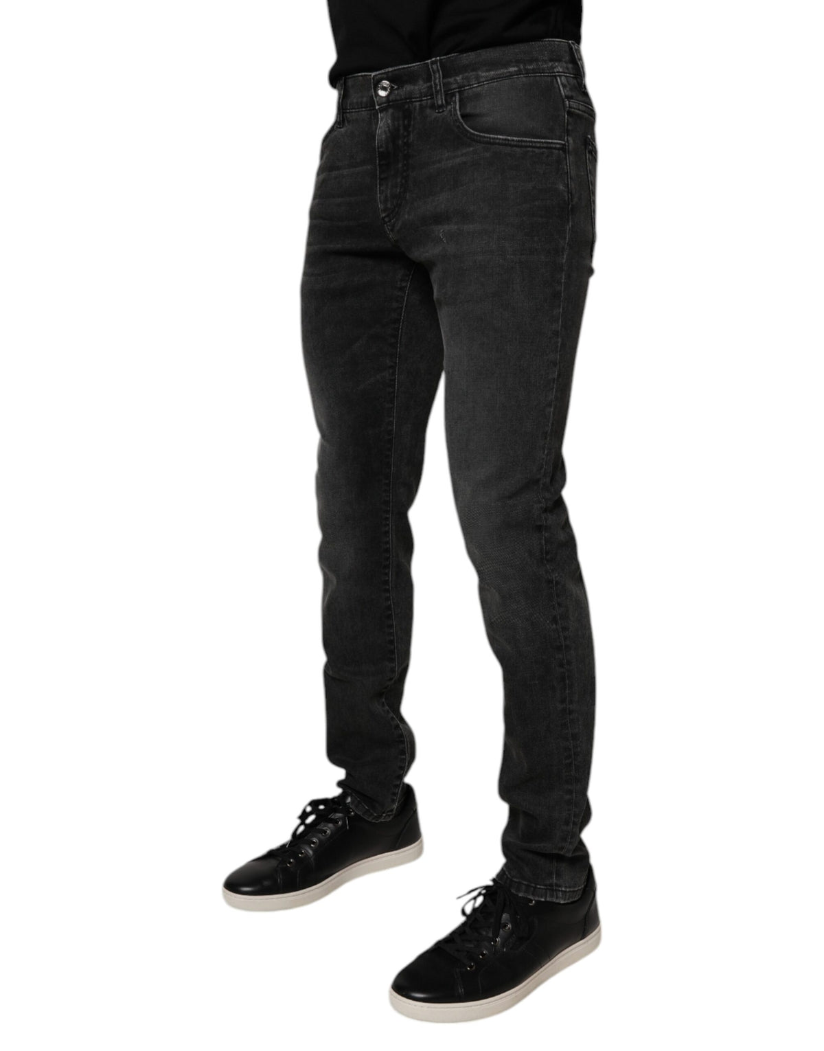 Jean slim en coton noir extensible pour homme de Dolce &amp; Gabbana