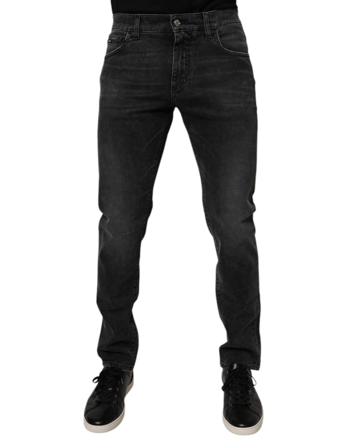 Jean slim en coton noir extensible pour homme de Dolce &amp; Gabbana