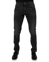 Jean slim en coton noir extensible pour homme de Dolce &amp; Gabbana
