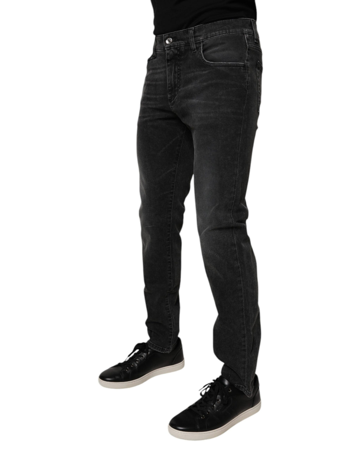 Jean slim en coton noir extensible pour homme de Dolce &amp; Gabbana