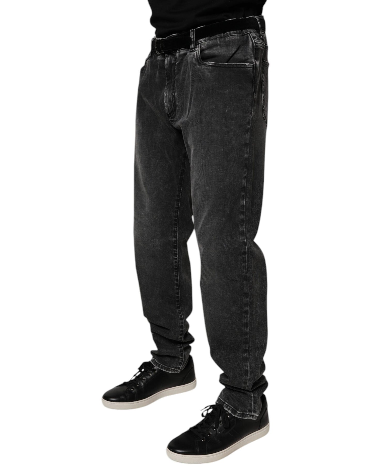 Jean slim en coton noir extensible pour homme de Dolce & Gabbana
