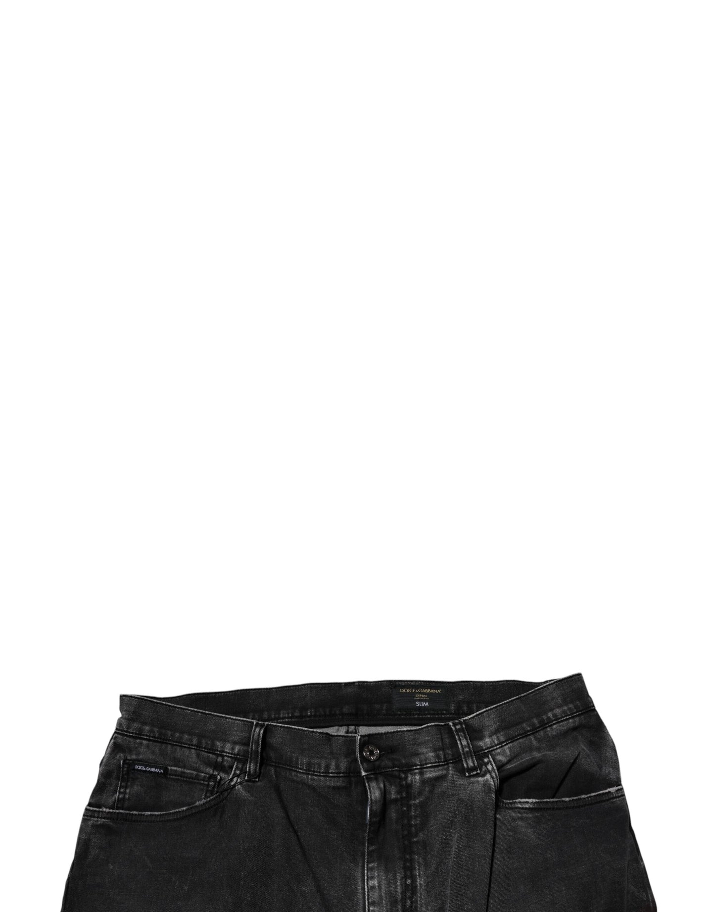 Jean slim en coton noir extensible pour homme de Dolce & Gabbana