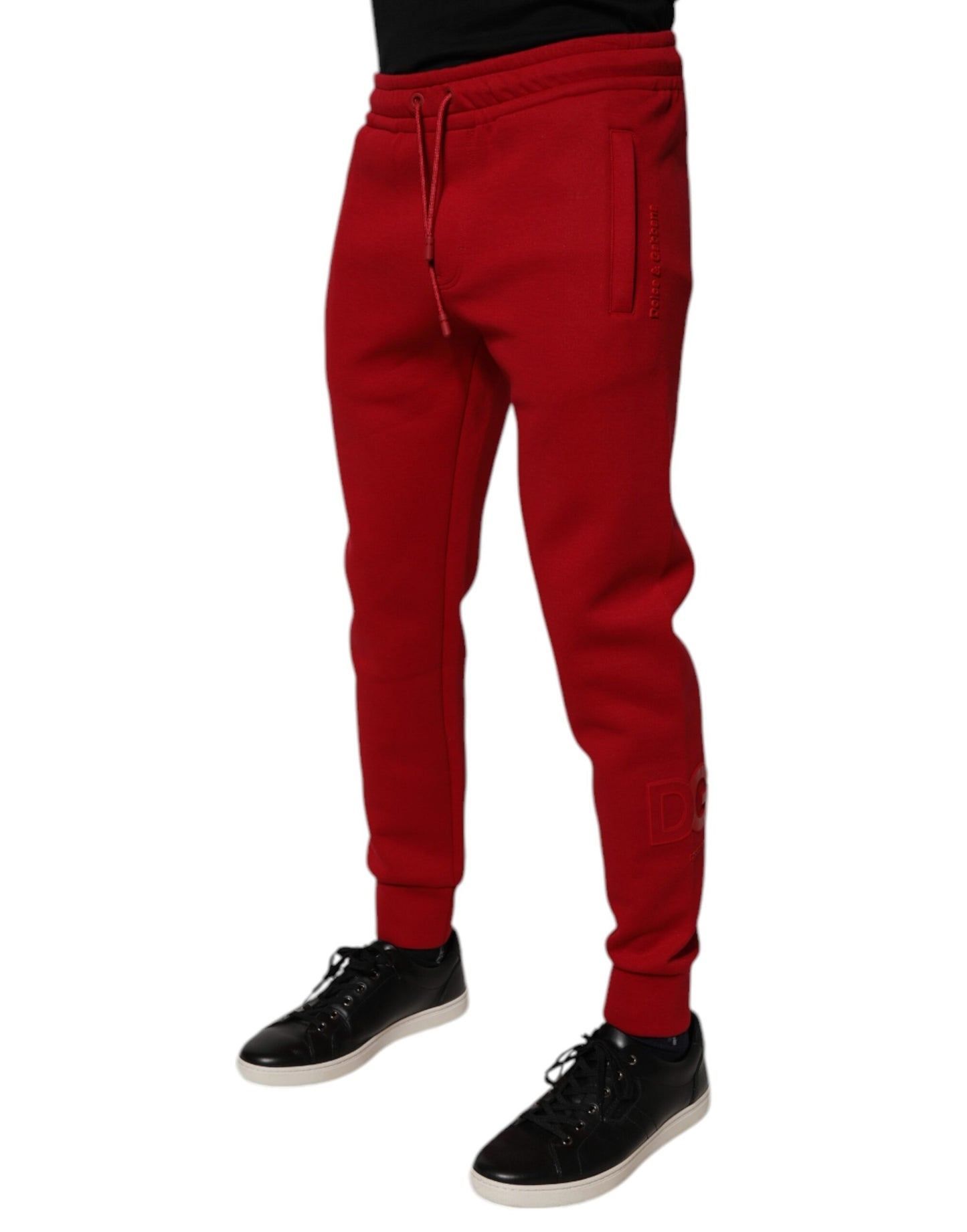 Pantalons de jogging en coton rouge Dolce & Gabbana