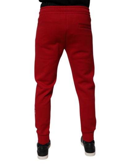 Pantalons de jogging en coton rouge Dolce & Gabbana