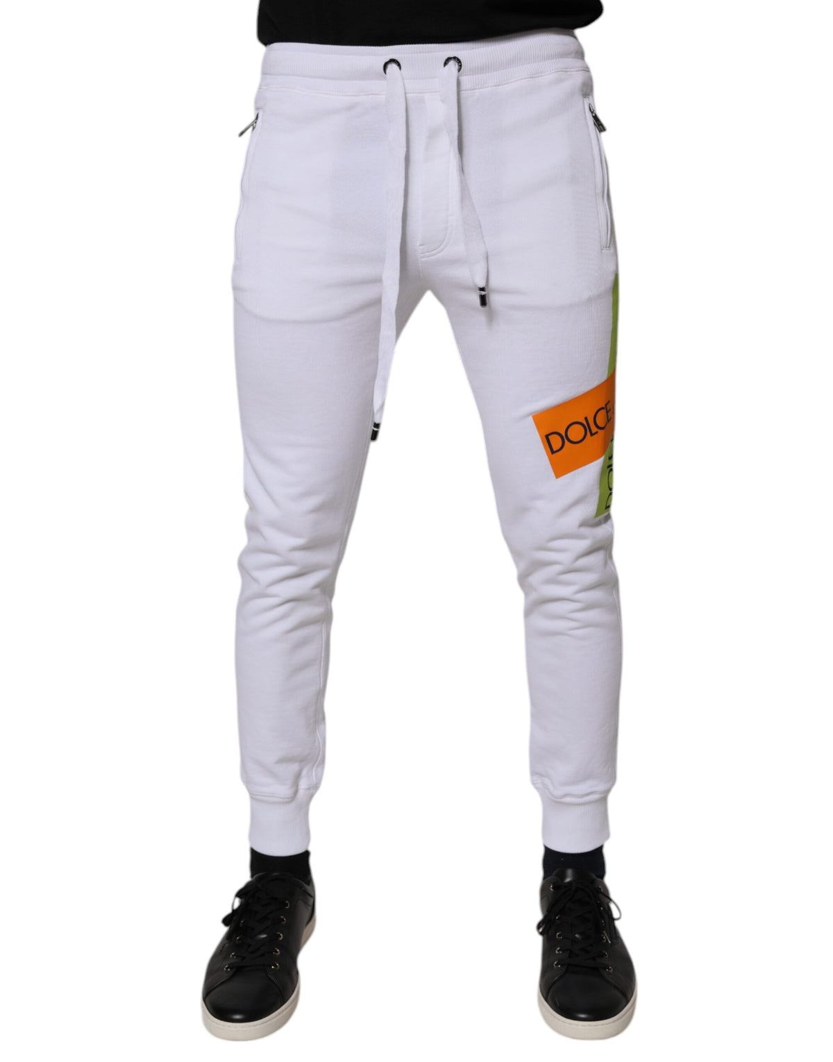 Pantalon de jogging en coton blanc avec logo Dolce &amp; Gabbana