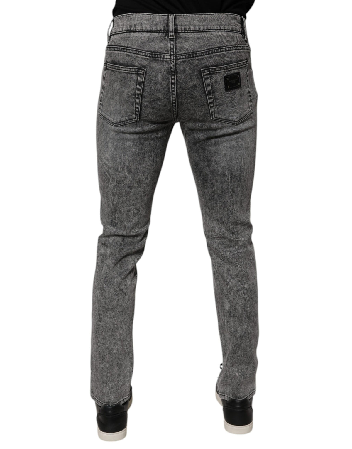 Jeans slim en coton délavé gris foncé de Dolce &amp; Gabbana