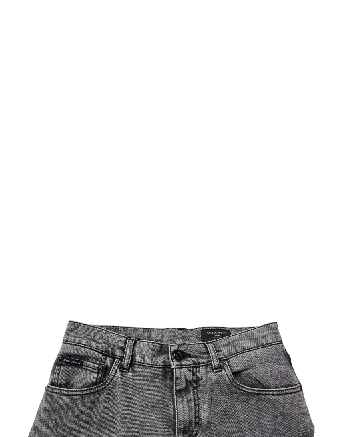 Jeans slim en coton délavé gris foncé de Dolce &amp; Gabbana