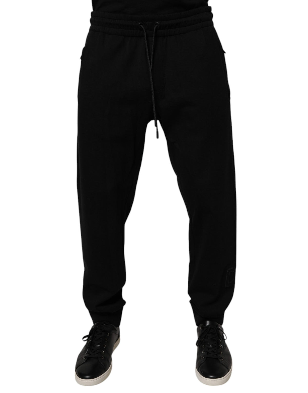 Pantalons de jogging en coton noir Dolce &amp; Gabbana