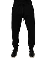 Pantalons de jogging en coton noir Dolce &amp; Gabbana