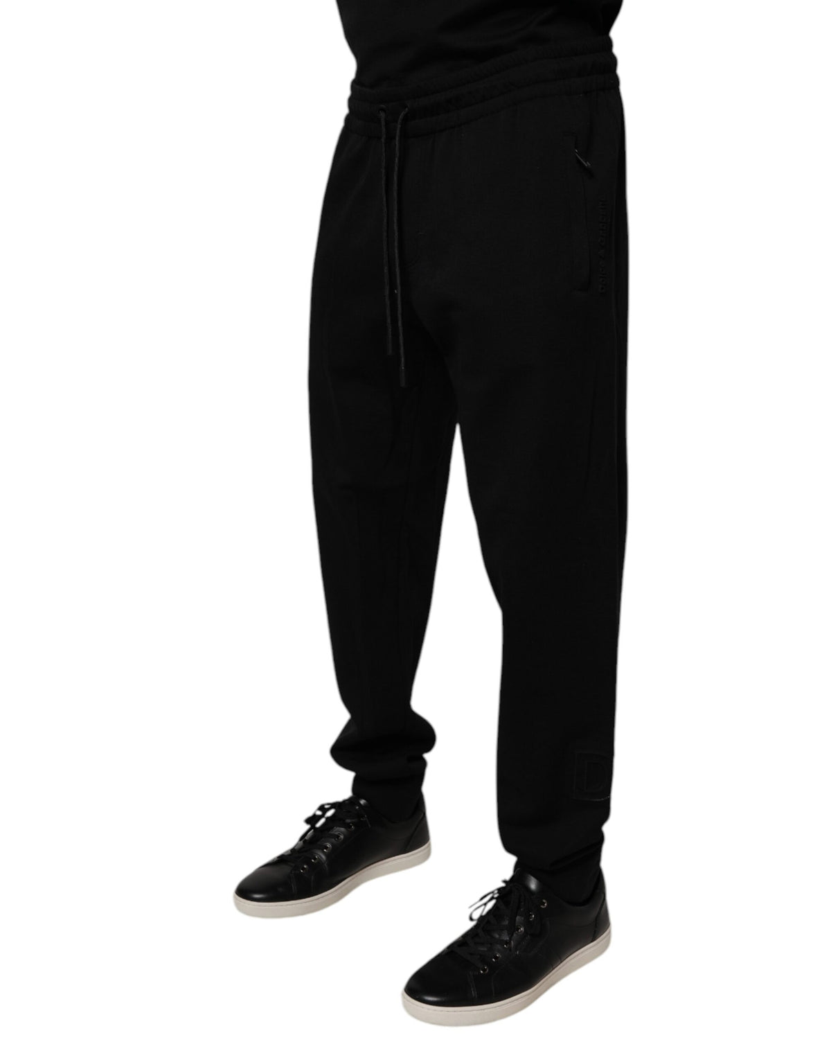 Pantalons de jogging en coton noir Dolce &amp; Gabbana