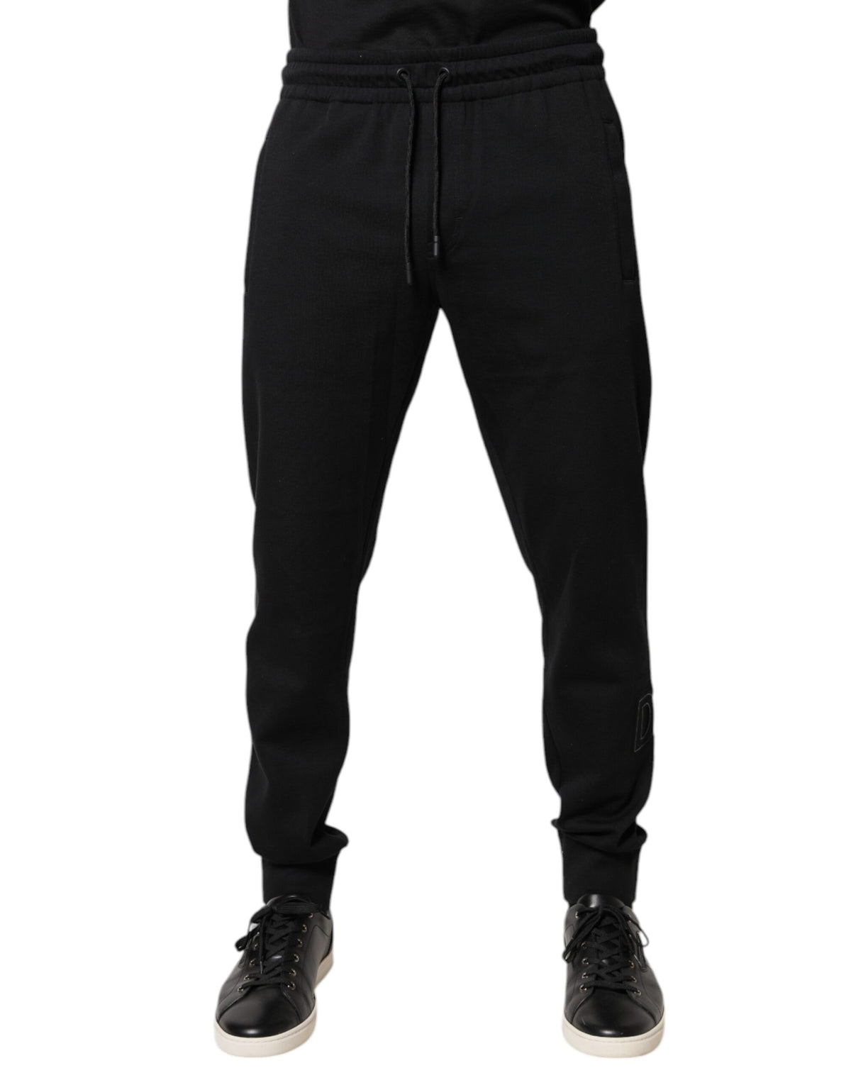 Pantalons de jogging en coton noir Dolce &amp; Gabbana