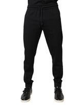 Pantalons de jogging en coton noir Dolce &amp; Gabbana