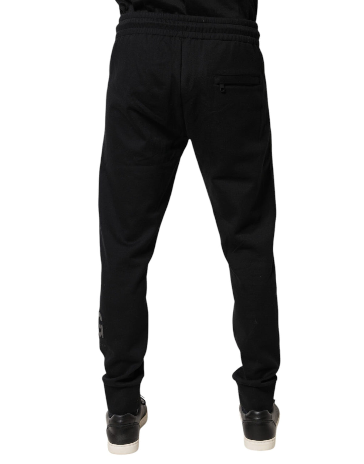Pantalons de jogging en coton noir Dolce &amp; Gabbana