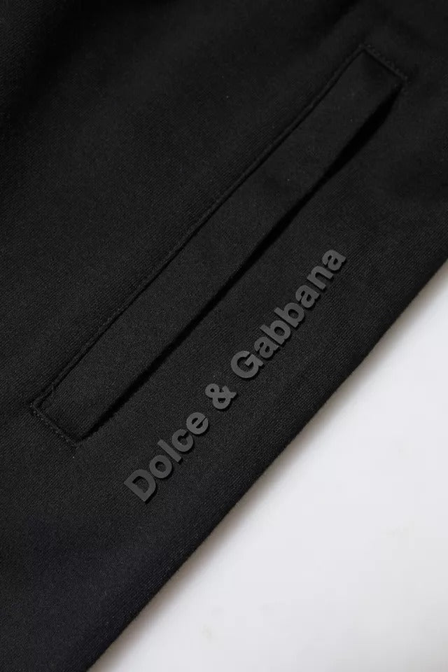 Pantalons de jogging en coton noir Dolce &amp; Gabbana