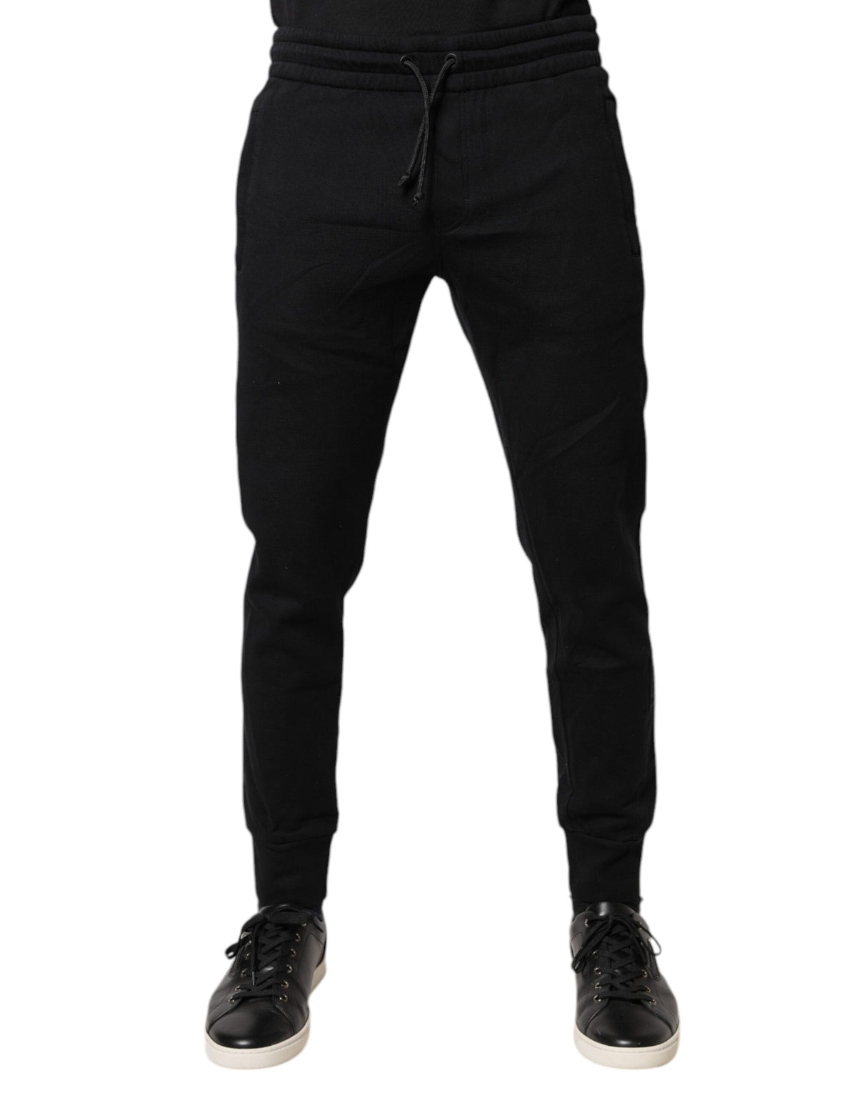 Pantalons de jogging en coton noir Dolce &amp; Gabbana