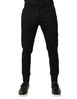 Pantalons de jogging en coton noir Dolce &amp; Gabbana