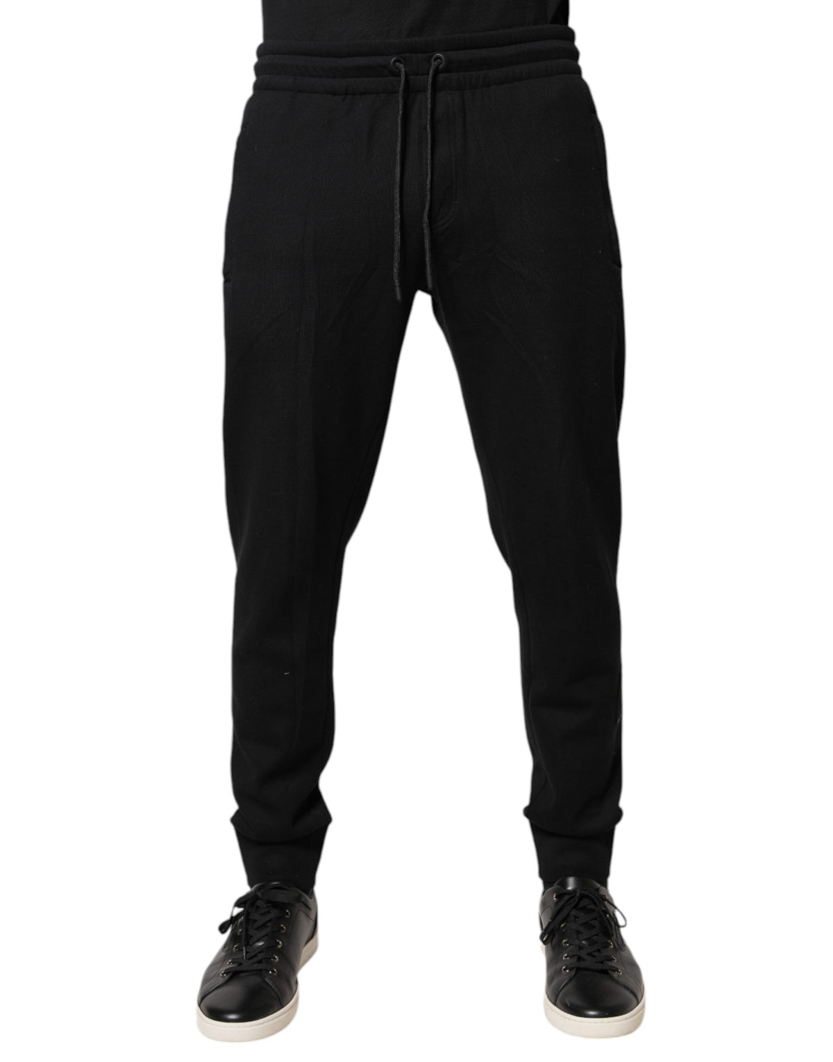 Pantalons de jogging en coton noir Dolce &amp; Gabbana