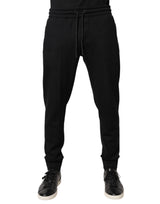 Pantalons de jogging en coton noir Dolce &amp; Gabbana