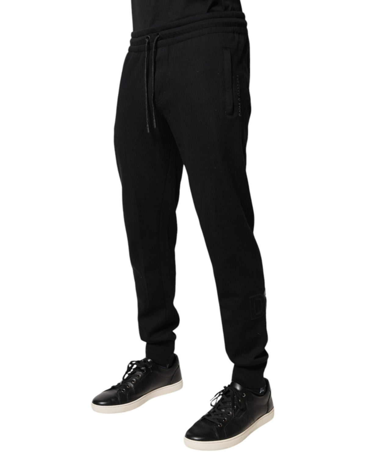 Pantalons de jogging en coton noir Dolce &amp; Gabbana